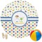 Boy's Space & Geometric Print Round Beach Towel (Personalized)