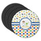 Boy's Space & Geometric Print Round Rubber Backed Coasters - Set of 4 (Personalized)