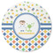 Boy's Space & Geometric Print Round Rubber Backed Coaster (Personalized)