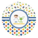 Boy's Space & Geometric Print Round Decal - Large (Personalized)