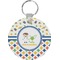 Boy's Space & Geometric Print Round Plastic Keychain (Personalized)