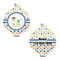 Boy's Space & Geometric Print Round Pet Tag - Front & Back
