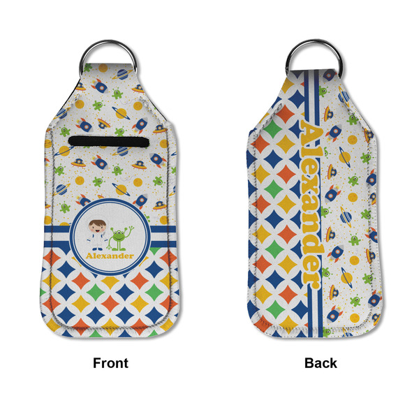 Boy's Space & Geometric Print Sanitizer Holder Keychain - Large APPROVAL (Flat)