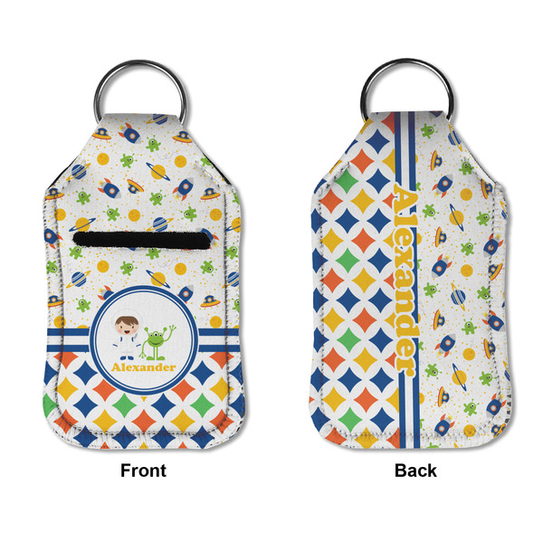 Boy's Space & Geometric Print Sanitizer Holder Keychain - Small APPROVAL (Flat)