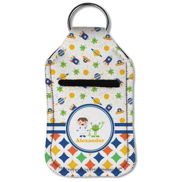 Boy's Space & Geometric Print Sanitizer Holder Keychain - Small (Front Flat)