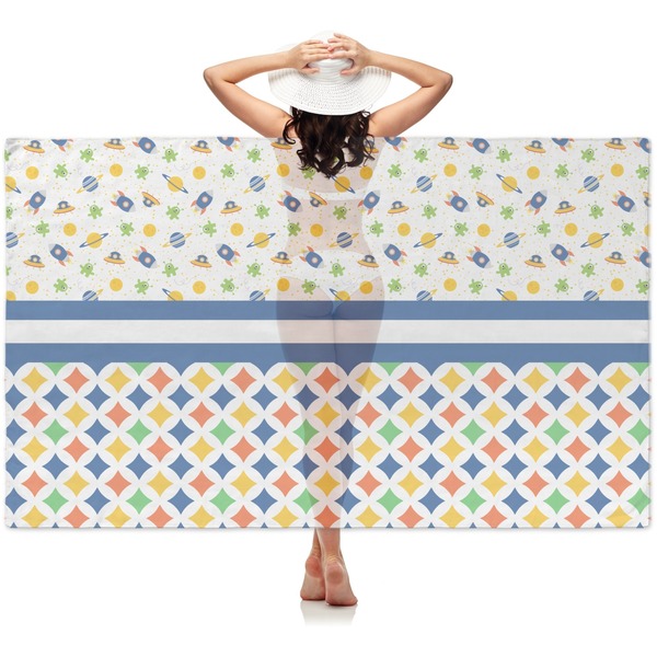 Custom Boy's Space & Geometric Print Sheer Sarong