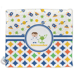 Boy's Space & Geometric Print Security Blankets - Double Sided (Personalized)