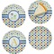 Boy's Space & Geometric Print Set of Appetizer / Dessert Plates
