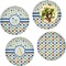 Boy's Space & Geometric Print Set of Lunch / Dinner Plates