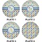 Boy's Space & Geometric Print Set of Lunch / Dinner Plates (Approval)