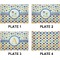 Boy's Space & Geometric Print Set of Rectangular Appetizer / Dessert Plates (Approval)