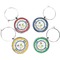 Boy's Space & Geometric Print Wine Charms (Set of 4) (Personalized)