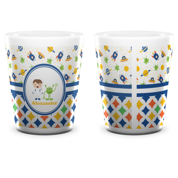Boy's Space & Geometric Print Shot Glass - White - APPROVAL