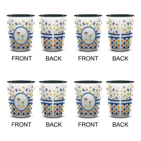 Boy's Space & Geometric Print Shot Glassess - Two Tone - Set of 4 - APPROVAL
