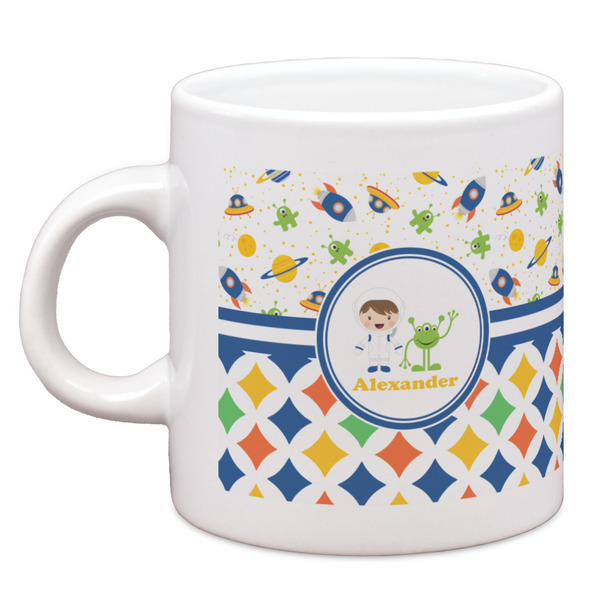 Custom Boy's Space & Geometric Print Espresso Cup (Personalized)