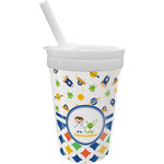 Boy's Space & Geometric Print Sippy Cup with Straw (Personalized)