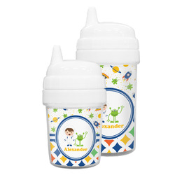 Boy's Space & Geometric Print Sippy Cup (Personalized)