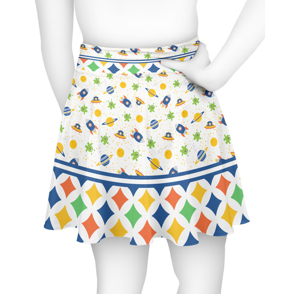 Boy's Space & Geometric Print Skater Skirt - Back