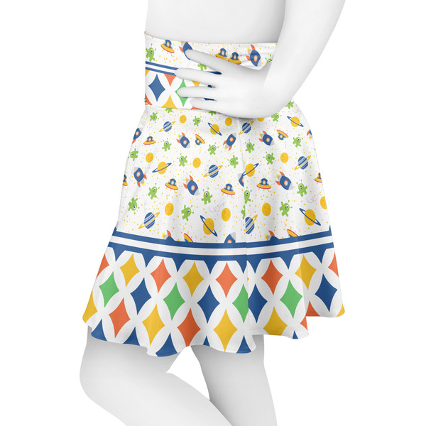 Boy's Space & Geometric Print Skater Skirt - Side