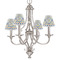 Boy's Space & Geometric Print Small Chandelier Shade - LIFESTYLE (on chandelier)