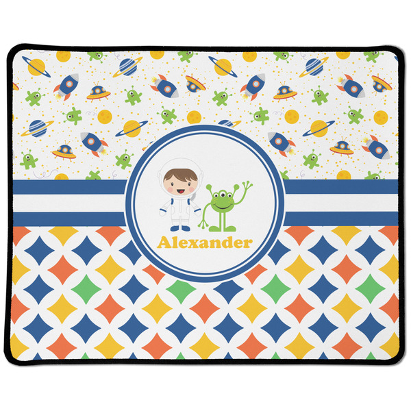 Custom Boy's Space & Geometric Print Large Gaming Mouse Pad - 12.5" x 10" (Personalized)