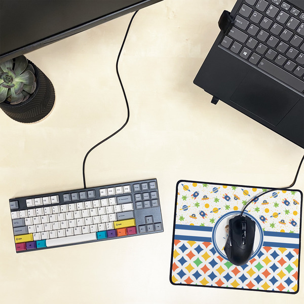 Boy's Space & Geometric Print Small Gaming Mats - LIFESTYLE