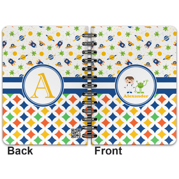 Boy's Space & Geometric Print Spiral Journal 5 x 7 - Apvl
