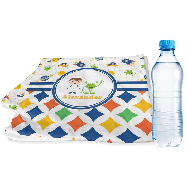 Custom Boy's Space & Geometric Print Sports & Fitness Towel (Personalized)