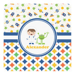 Boy's Space & Geometric Print Square Decal - Small (Personalized)