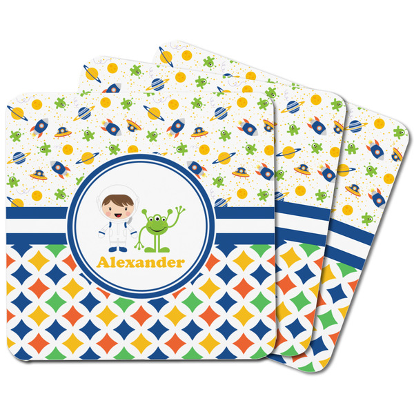 Boy's Space & Geometric Print Square Fridge Magnet - MAIN