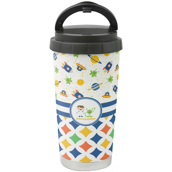 Custom Boy's Space & Geometric Print Stainless Steel Coffee Tumbler (Personalized)