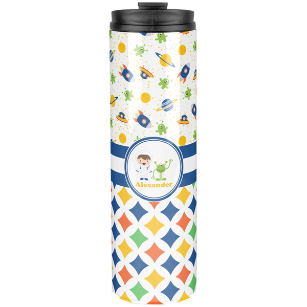 Custom Boy's Space & Geometric Print Stainless Steel Skinny Tumbler - 20 oz (Personalized)