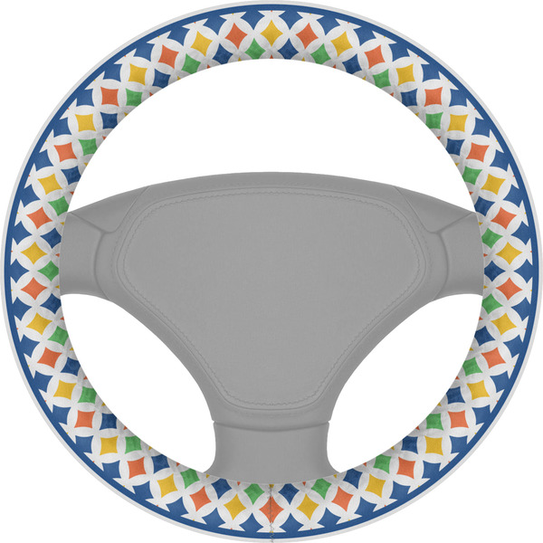 Custom Boy's Space & Geometric Print Steering Wheel Cover