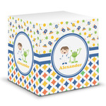 Boy's Space & Geometric Print Sticky Note Cube (Personalized)