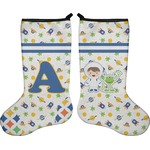 Boy's Space & Geometric Print Holiday Stocking - Double-Sided - Neoprene (Personalized)