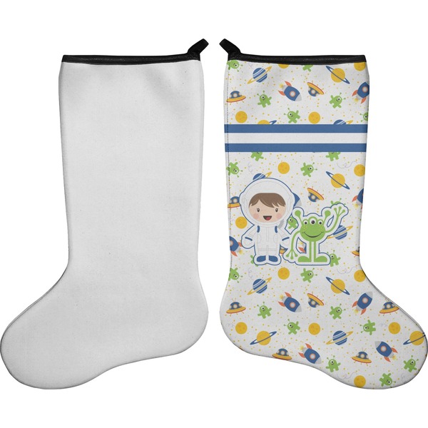 Boy's Space & Geometric Print Stocking - Single-Sided - Approval
