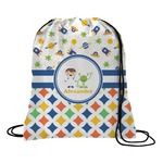Boy's Space & Geometric Print Drawstring Backpack (Personalized)