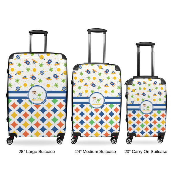 Boy's Space & Geometric Print Suitcase Set 1 - APPROVAL