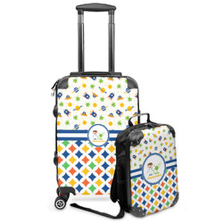Boy's Space & Geometric Print Kids 2-Piece Luggage Set - Suitcase & Backpack (Personalized)