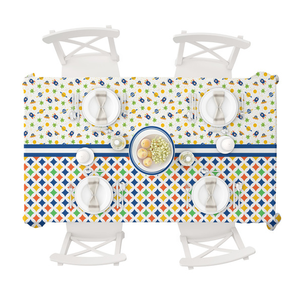 Boy's Space & Geometric Print Tablecloths (58"x102") - TOP VIEW