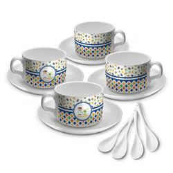 Boy's Space & Geometric Print Tea Cup - Set of 4 (Personalized)
