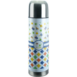 Boy's Space & Geometric Print Stainless Steel Thermos (Personalized)