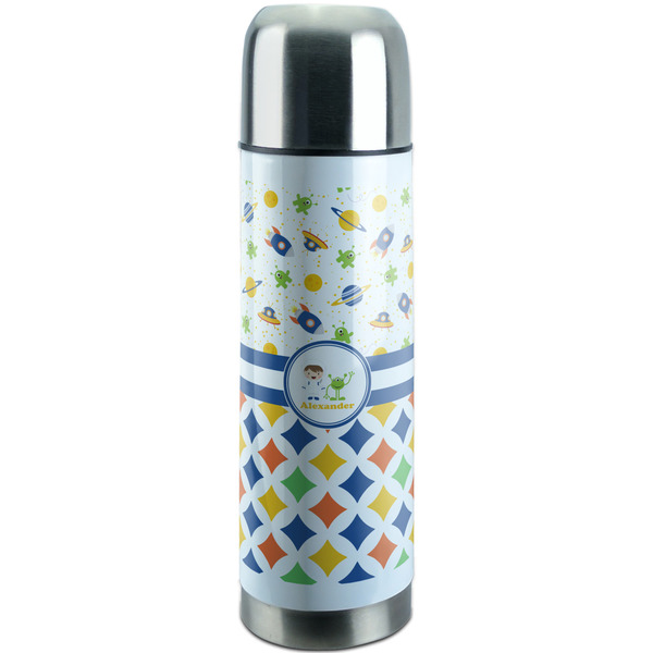 Custom Boy's Space & Geometric Print Stainless Steel Thermos (Personalized)