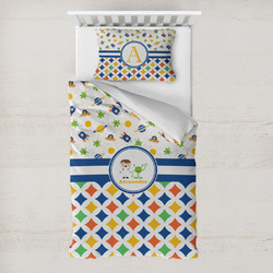 Boy's Space & Geometric Print Toddler Bedding w/ Name or Text