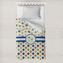 Boy's Space & Geometric Print Toddler Duvet Cover w/ Name or Text