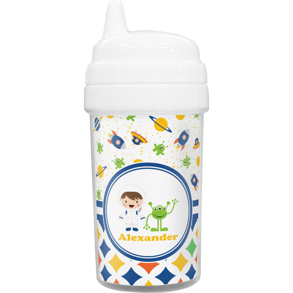 Custom Boy's Space & Geometric Print Sippy Cup (Personalized)