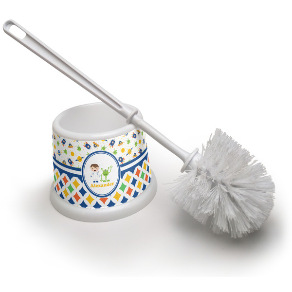 Custom Boy's Space & Geometric Print Toilet Brush (Personalized)