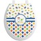 Boy's Space & Geometric Print Toilet Seat Decal (Personalized)