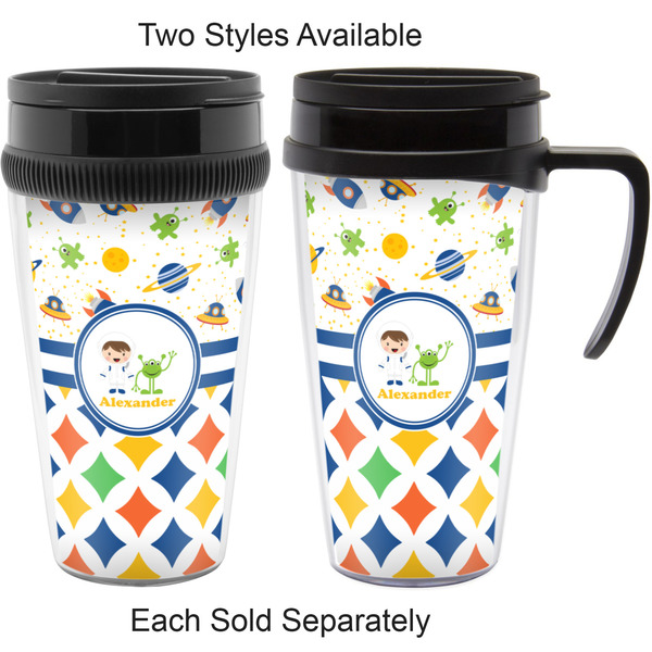 Boy's Space & Geometric Print Travel Mugs - with & without Handle