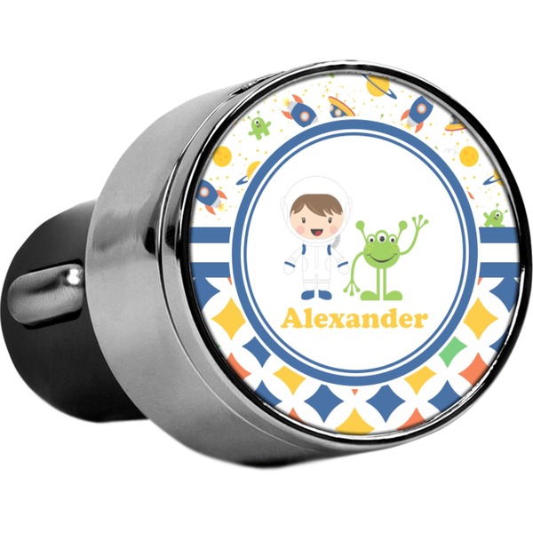 Custom Boy's Space & Geometric Print USB Car Charger (Personalized)